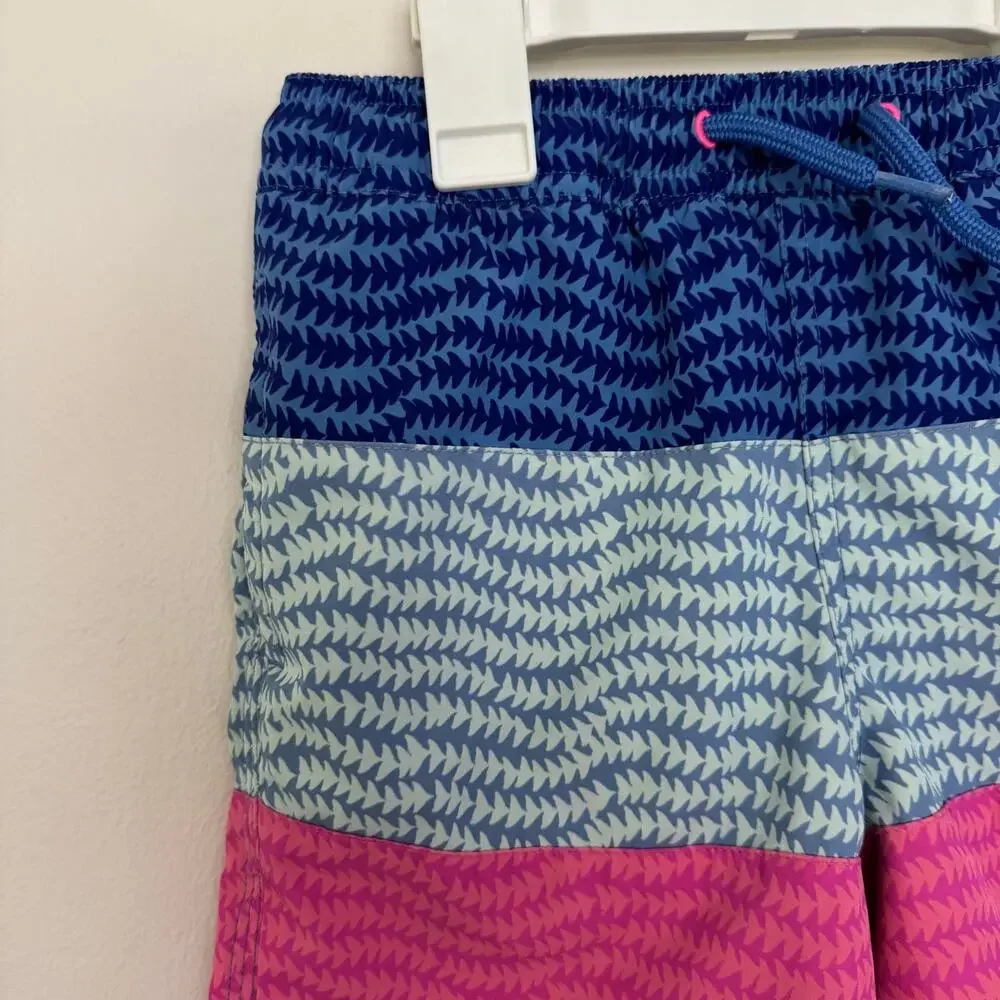 Vineyard Vines Boys Wavy Trails Chappy Swim Trunks featuring Color Block Design